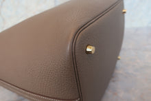 将图片加载到图库查看器，HERMES PICOTIN LOCK MM Clemence leather Etoupe gray Z刻印 Hand bag 700120214
