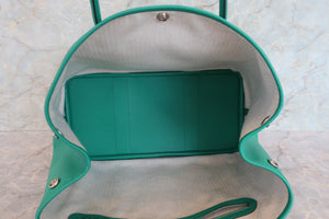 HERMES／エルメス ガーデンパーティＰＭ ヴォーエプソン ミント Z刻印 トートバッグ 700070233