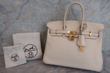 将图片加载到图库查看器，HERMES BIRKIN 25 Swift leather Craie A刻印 Hand bag  600090105
