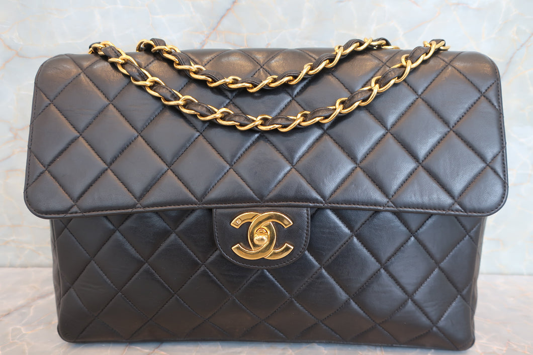 CHANEL/シャネル 中マトラッセシングルフラップチェーンショルダーバッグ ラムスキン ブラック/ゴールド金具 ショルダーバッグ 700110114