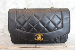 CHANEL/シャネル ダイアナマトラッセチェーンショルダーバッグ ラムスキン ブラック/ゴールド金具 ショルダーバッグ 700080003