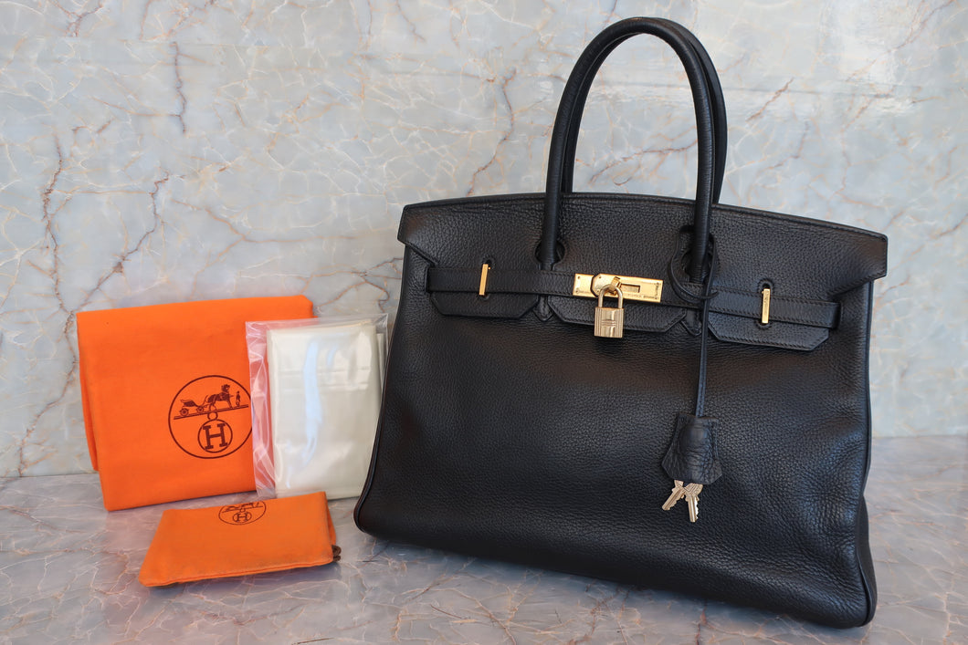 HERMES BIRKIN 35 Togo leather Black □F刻印 Hand bag 600120058