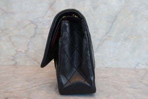 CHANEL/シャネル マトラッセWフラップWチェーンショルダーバッグ ラムスキン ブラック/ゴールド金具 ショルダーバッグ 700060271