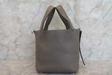 Load image into Gallery viewer, HERMES PICOTIN LOCK PM Clemence leather Etain X Engraving Hand bag 600110216
