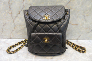 CHANEL/シャネル マトラッセチェーンリュック ラムスキン ブラック/ゴールド金具 リュック 700090031