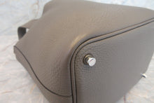 Load image into Gallery viewer, HERMES PICOTIN LOCK PM Clemence leather Etain X Engraving Hand bag 600110216
