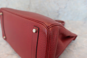 HERMES BIRKIN 35 Buffalo leather Rouge H □F Engraving Hand bag 600040232
