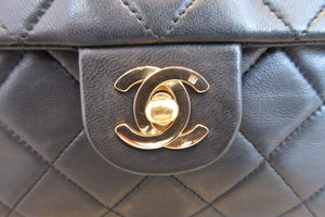 CHANEL/シャネル ミニマトラッセシングルフラップチェーンショルダーバッグ ラムスキン ブラック/ゴールド金具 ショルダーバッグ 600120161