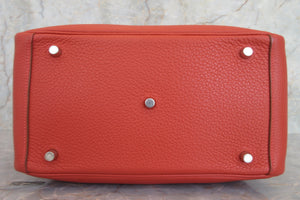 HERMES LINDY 30Verso Clemence leather Sanguine/Rose jaipur T Engraving Shoulder bag 700070087