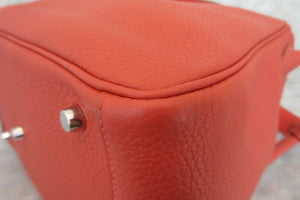 HERMES LINDY 30Verso Clemence leather Sanguine/Rose jaipur T Engraving Shoulder bag 700070087