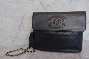 CHANEL/シャネル マトラッセフリンジチェーンショルダーバッグ ラムスキン ブラック/ゴールド金具 ショルダーバッグ 600110109