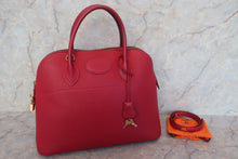 将图片加载到图库查看器，HERMES BOLIDE 35 Fjord leather Rouge vif □G刻印 Shoulder bag 700120186

