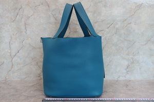 HERMES／エルメス ピコタンロックGM トリヨンクレマンス ブルーイズミール T刻印 ハンドバッグ 700070301