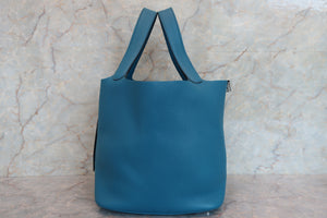HERMES／エルメス ピコタンロックGM トリヨンクレマンス ブルーイズミール T刻印 ハンドバッグ 700070301