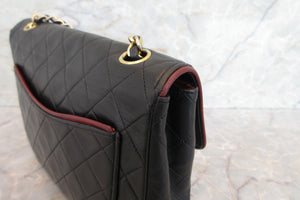 CHANEL/シャネル マトラッセバイカラーチェーンショルダーバッグ ラムスキン ブラック/レッド/ゴールド金具 ショルダーバッグ 700070253