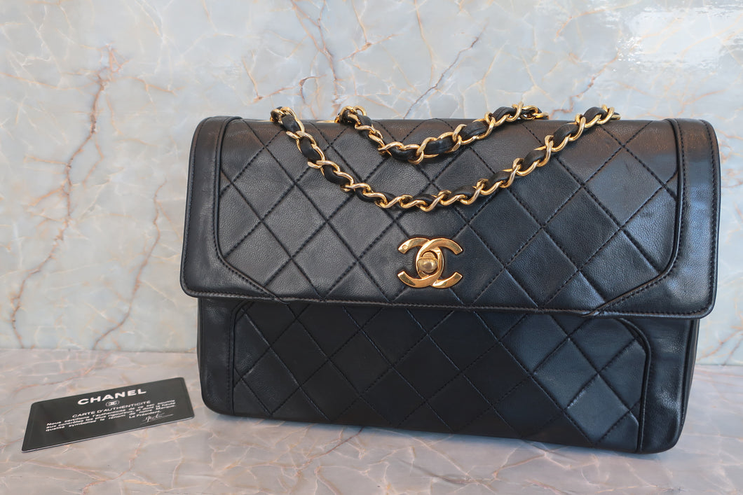 CHANEL/シャネル マトラッセチェーンショルダーバッグ ラムスキン ブラック/ゴールド金具 ショルダーバッグ 600080019