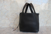 将图片加载到图库查看器，HERMES PICOTIN LOCK PM Clemence leather Black D刻印 Hand bag 700010207
