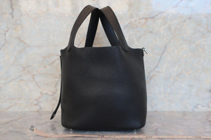 HERMES PICOTIN LOCK PM Clemence leather Black D刻印 Hand bag 700010207