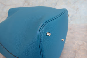 HERMES／エルメス ピコタンロックGM トリヨンクレマンス ブルーイズミール T刻印 ハンドバッグ 700070301