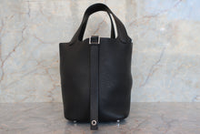 将图片加载到图库查看器，HERMES PICOTIN LOCK PM Clemence leather Black D刻印 Hand bag 700010207
