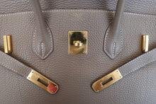 将图片加载到图库查看器，HERMES BIRKIN 35 Clemence leather Etoupe gray □O刻印 Hand bag 600090063
