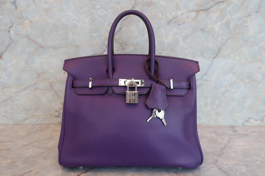 HERMES／エルメス バーキン25 ヴォースイフト ウルトラバイオレット □N刻印 ハンドバッグ 700040060