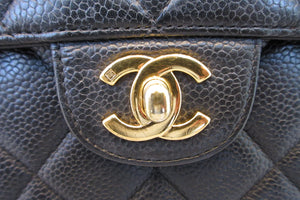 CHANEL/シャネル 中マトラッセシングルフラップチェーンショルダーバッグ キャビアスキン ブラック/ゴールド金具 ショルダーバッグ 600120171