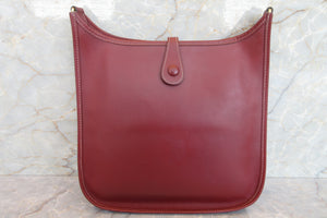 HERMES／エルメス エブリン1ＰＭ ボックスカーフ ルージュアッシュ □D刻印 ショルダーバッグ 700030206