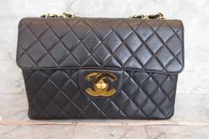 CHANEL/シャネル 中マトラッセシングルフラップチェーンショルダーバッグ ラムスキン ブラック/ゴールド金具 ショルダーバッグ 700080010