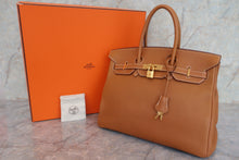 将图片加载到图库查看器，HERMES BIRKIN 35 Togo leather Gold □K刻印 Hand bag 600090112
