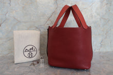 将图片加载到图库查看器，HERMES PICOTIN LOCK TOUCH PM Clemence leather/Swift leather Rouge H/Brique T刻印 Hand bag 600120044
