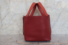 将图片加载到图库查看器，HERMES PICOTIN LOCK TOUCH PM Clemence leather/Swift leather Rouge H/Brique T刻印 Hand bag 600120044
