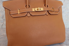 将图片加载到图库查看器，HERMES BIRKIN 35 Togo leather Gold □K刻印 Hand bag 600090112
