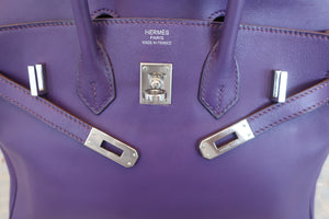HERMES／エルメス バーキン25 ヴォースイフト ウルトラバイオレット □N刻印 ハンドバッグ 700040060