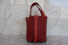 将图片加载到图库查看器，HERMES PICOTIN LOCK TOUCH PM Clemence leather/Swift leather Rouge H/Brique T刻印 Hand bag 600120044
