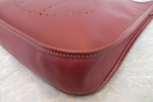 HERMES／エルメス エブリン1ＰＭ ボックスカーフ ルージュアッシュ □D刻印 ショルダーバッグ 700030206