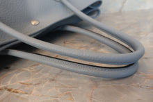 将图片加载到图库查看器，HERMES GARDEN PARTY PM Negonda leather Blue lin □Q刻印 Tote bag 700120218
