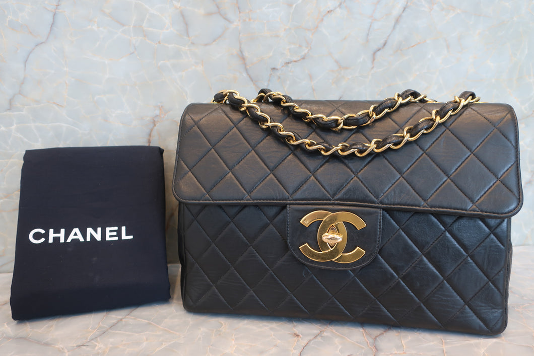 CHANEL/シャネル 中マトラッセシングルフラップチェーンショルダーバッグ ラムスキン ブラック/ゴールド金具 ショルダーバッグ 600100005