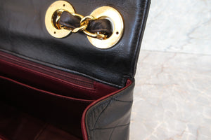 CHANEL/シャネル 中マトラッセシングルフラップチェーンショルダーバッグ ラムスキン ブラック/ゴールド金具 ショルダーバッグ 700080010