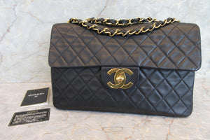 CHANEL/シャネル デカマトラッセシングルフラップチェーンショルダーバッグ ラムスキン ブラック/ゴールド金具 ショルダーバッグ 700080220