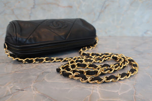 CHANEL/シャネル ココマークフリンジチェーンショルダーバッグ ラムスキン ブラック/ゴールド金具 ショルダーバッグ 700060286
