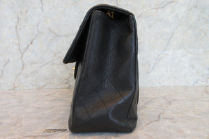 CHANEL/シャネル デカマトラッセシングルフラップチェーンショルダーバッグ ラムスキン ブラック/ゴールド金具 ショルダーバッグ 700080220