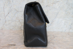 CHANEL/シャネル デカマトラッセシングルフラップチェーンショルダーバッグ ラムスキン ブラック/ゴールド金具 ショルダーバッグ 700080220