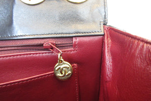 CHANEL/シャネル 中マトラッセシングルフラップチェーンショルダーバッグ ラムスキン ブラック/ゴールド金具 ショルダーバッグ 700080010