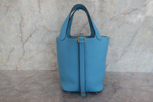将图片加载到图库查看器，HERMES PICOTIN LOCK PM Clemence leather Blue du nord C刻印 Hand bag 700120243
