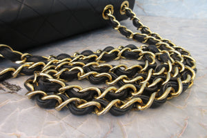 CHANEL/シャネル デカマトラッセシングルフラップチェーンショルダーバッグ ラムスキン ブラック/ゴールド金具 ショルダーバッグ 700080220