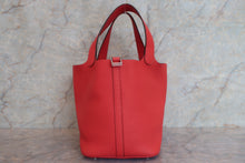 将图片加载到图库查看器，HERMES PICOTIN LOCK MM Clemence leather Rouge pivoine □R刻印 Hand bag 600080042
