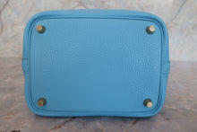 将图片加载到图库查看器，HERMES PICOTIN LOCK PM Clemence leather Blue du nord C刻印 Hand bag 700120243
