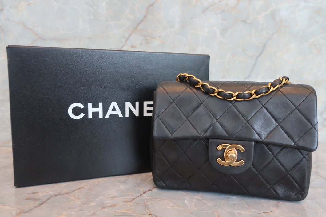 CHANEL/シャネル ミニマトラッセシングルフラップチェーンショルダーバッグ ラムスキン ブラック/ゴールド金具 ショルダーバッグ 700060132