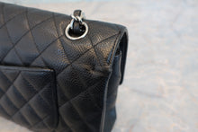 将图片加载到图库查看器，CHANEL/香奈儿 CF 双盖 链条包 Caviar skin Black/Silver hadware(黑色/銀色金属) 肩背包 800090061
